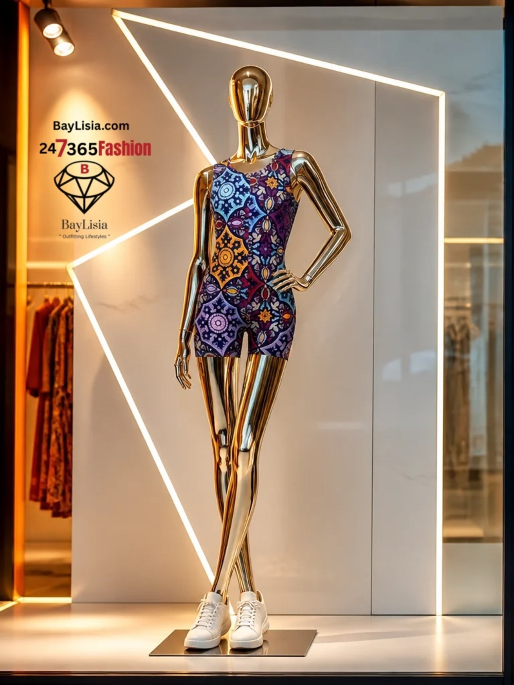 Colorful Mosaic Print Sleeveless Romper